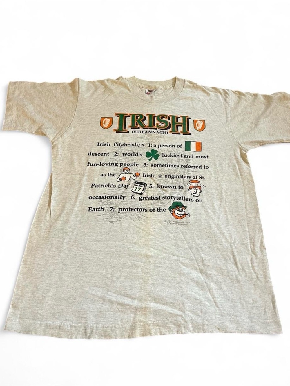 Men’s Vintage Irish Shirt Nationality Definition Shirt- Fruit of the Loom Sz L